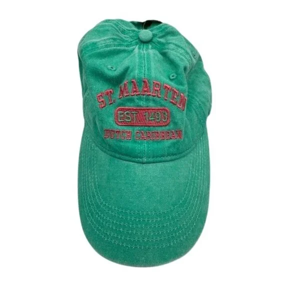 NWT Adult St. Maarten Dutch Caribbean Green Baseball Cap by Kaufman - Picture 5 of 5